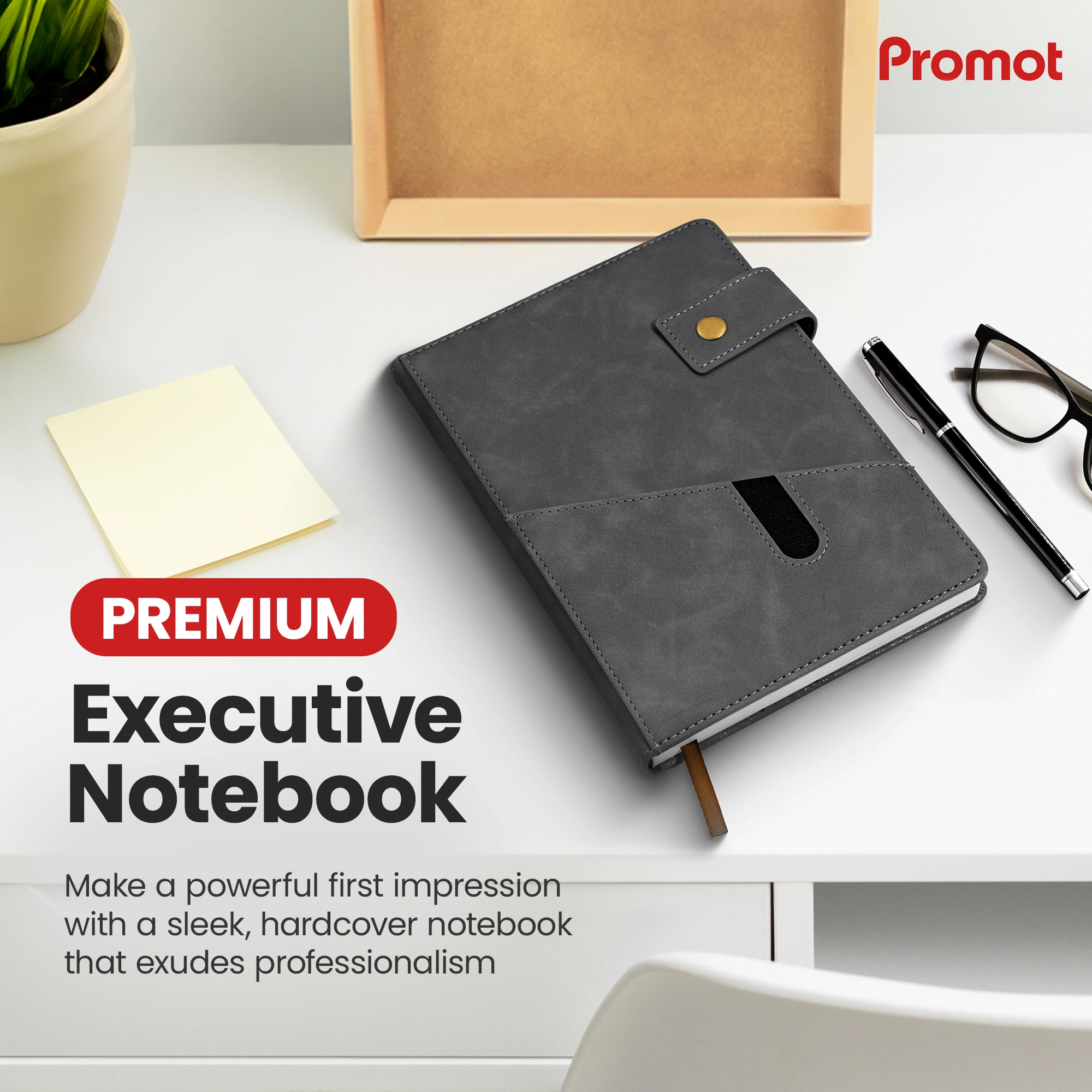 Notebook with Pocket and Pen - Black hover
